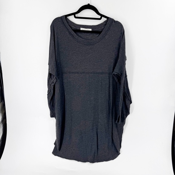 ✅ We The Free Tell Tale Longline Blouse Dark Gray Oversized Tunic Top SIZE SMALL - Picture 2 of 8